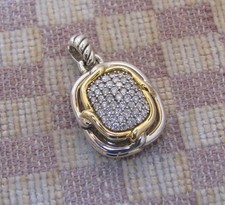 NEU DAVID YURMAN STERLING LABYRINTH ANHÄNGER MIT DIAMANTEN & GOLD (Einzelhandel 2500 $)