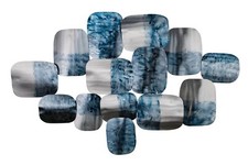 *** Abstraktes Metallbild *** Wanddeko *** Metall blau silber *** Kunst ***