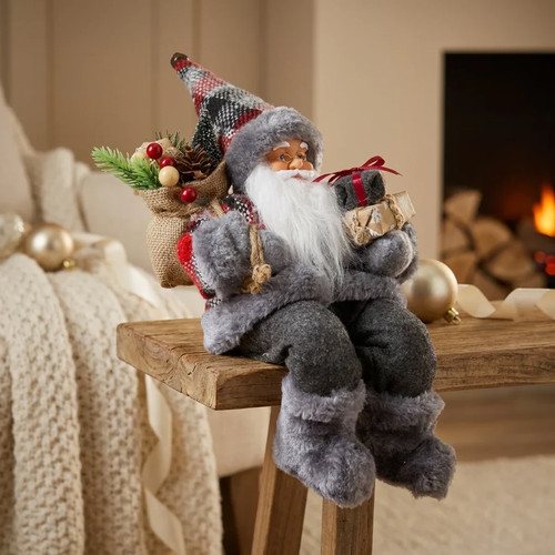 Deko weihnachtsmann finn grau - deko,