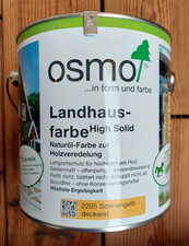 Osmo Landhausfarbe 2,5 L High Solid deckende Holzfarbe Farbe Außen 2205 gelb neu