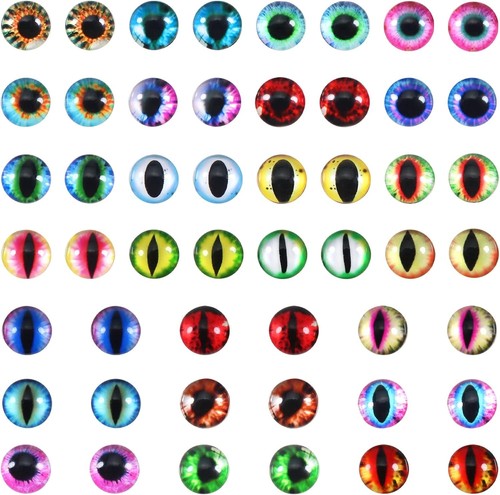 100x glasaugen 6mm bunt glas - glasaugen,