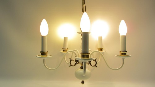 Flemish chandelier white gold - chandelier, white/gold