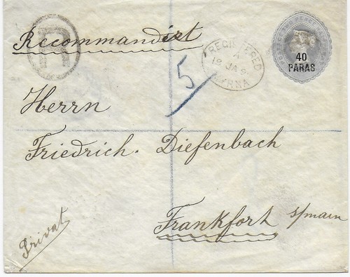 Einschreiben smyrna 1896 - smyrna, nach