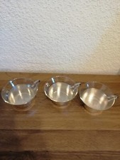 Vintage versilberte Einsätze + Teegläser  Jenaer Glas Schott-Gen 3 Stck. 