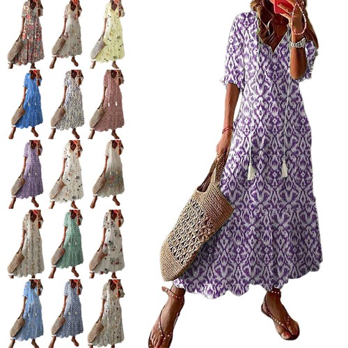 Damen boho maxikleid - damen,