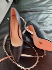 Sommerkind Schwarz Leder Stilettos Mit Nieten Deko 37