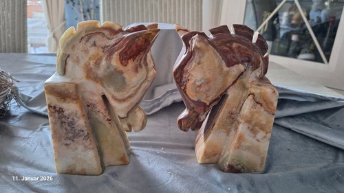 Buchstützen pferd onyx - buchstützen, marmor