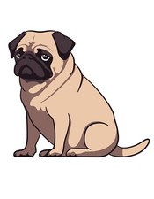 2X XXL Pug Dogs Car Stickers