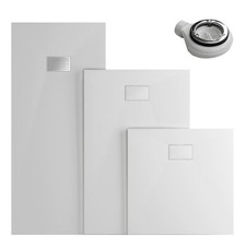 SMC Duschwanne Duschtasse Acrylwanne Superflach Rutschfest mit Ablaufgarnitur