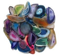 10 Achatscheiben bunt in