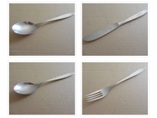 WMF Hamburg Besteck - Menügabel Menülöffel Kaffeelöffel Menümesser - Cromargan