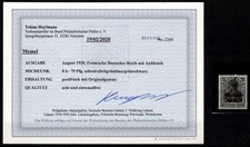 Memel 8 b postfrisch Befund