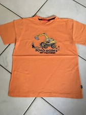 Salt and Pepper T-Shirt Bagger bestickt Baustelle Fahrzeuge Baumwolle Gr.140/146