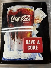 Coca Cola Werbeschild aus Blech Von 1997 Vintage