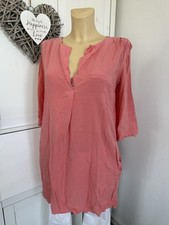 ? MANGO Damen Tunika Bluse Long Strandkleid Apricot Gr. M 38 (a70)