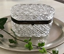 Antik Rar Art Déco Pressglas Zuckerdose Schatulle Deckeldose Zuckerkoffer