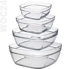 Schale Schüssel Glas Glasschüssel STAPELBAR Salatschüssel Salatschale eckig