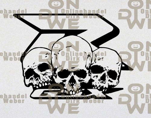 Aufkleber gsx skulls - aufkleber, "gsx-r+skulls"