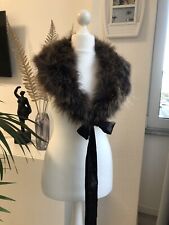 Luxus Edel Magic Nights Abend Kleid Federn Bolero Schal braun