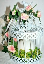 ❤️Handmade DEKOKÄFIG Vogel Rosenranke Shabby Landhaus Vintage Tilda art Neu 35cm