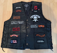  Herren Lederweste Biker Kutte