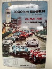 3 Blechschilder 59x39cm gewölbt mit ADAC 1000km Rennen Nürburgring Retro Schild