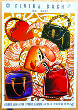 Elvira BACH - Ausstellungsplakat Galerie von Loeper Hamburg 2002 59 x 84 cm