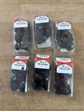 6 Marken Packungen Abdeckkappen 14x2,5mm mit Stift Schwarz /Cont2Pal3K5 -22