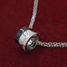 Cartier Halskette Liebe Drei Reifen Diamant Anhänger Black Keramik 18K Weißgold