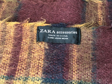 Zara Damen Schal Halstuch Tuch  Stola Umschlagtuch XXL 135x135cm Quatrat Kariert