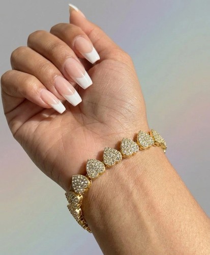 Gold herz armband pave - herz,
