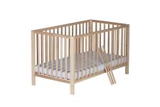 Gitterbett 70x140 Babybett Schlupfsprossen Lattenrost Babymöbel Massivholz Buche