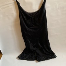 Negligee VINTAGE original 60er Jahre Schwarz Gr. 48 Spitze