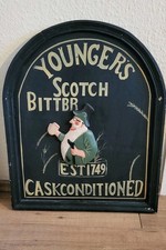 Werbeschild Holz ○● Younger's Scotch Bitter ○● Pub Werbung Bierwerbung Alt Deko
