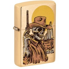 ZIPPO messing gebuerstet Wild West Skeleton Design 60006579