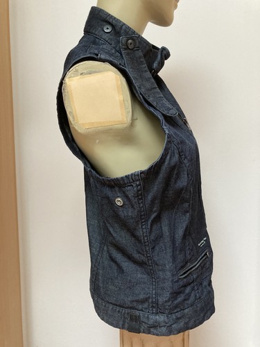 Star raw denim damen weste - raw,