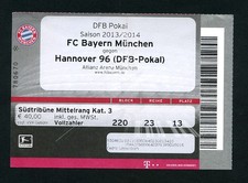 2013/14 --- DFB-Pokal  --- FC Bayern München - Hannover 96 --- Ticket