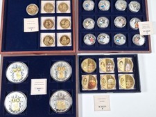 #6 Medaillen Sammlung 29x Vatikan Päpste Wappen 40/50/70mm Cu versilbert vergold