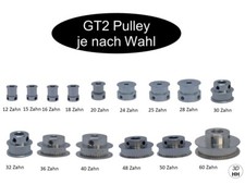 GT2 15mm Breiter Pulley Zahnrad Ritzel ver. Zähne und ver. Ø. GT-2 SOFORTVERSAND