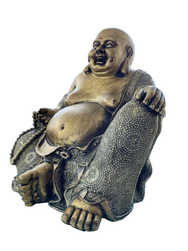Lachende buddha figur mit - lachende,