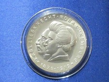 20 Mark  DDR  "A"    1971          Karl Liebknecht & Rosa Luxemburg.     Silber.