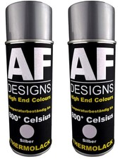 Thermolack Spray 2 Spraydosen Ofenlack Auspufflack Hitzebest. 800 °C silber 400m