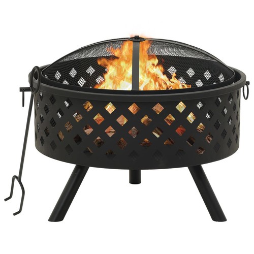 Feuerstelle mit schürhaken - feuerstelle,