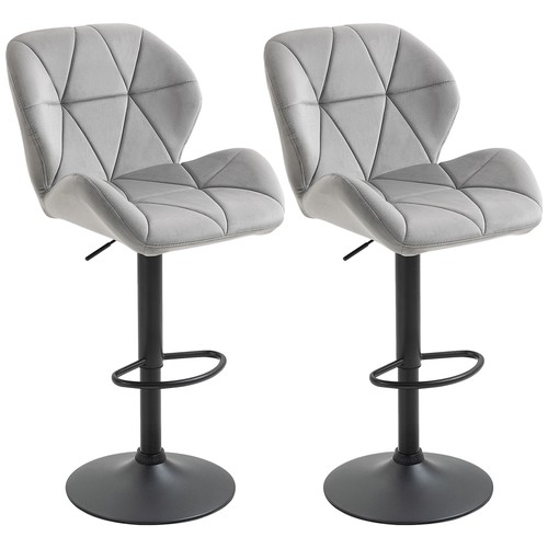 Homcom samt barhocker 2er - samt, set