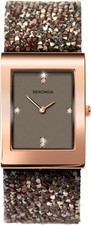 Sekonda Seksy Rocks Damenuhr mit Kristallbesatz Lederarmband 2580