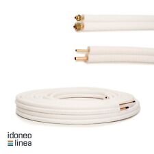 Kältemittelleitung 1/4" + 3/8" Kupfer isoliert Kupferrohr Überwurfmutter  1-25m
