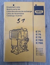 HATZ Ersatzteilliste E71,E75,E79,E780,E786