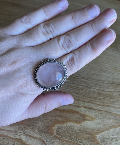Silber 925 ring mit - 925, rosenquarz