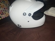 Arai GP-5W snell-sa Helm XL Hans Adapter white peak Bitte lesen