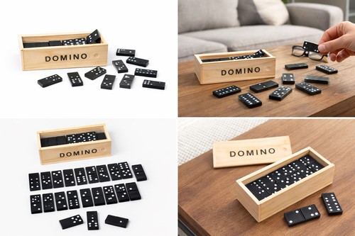 Domino spiel set holzbox - spiel,